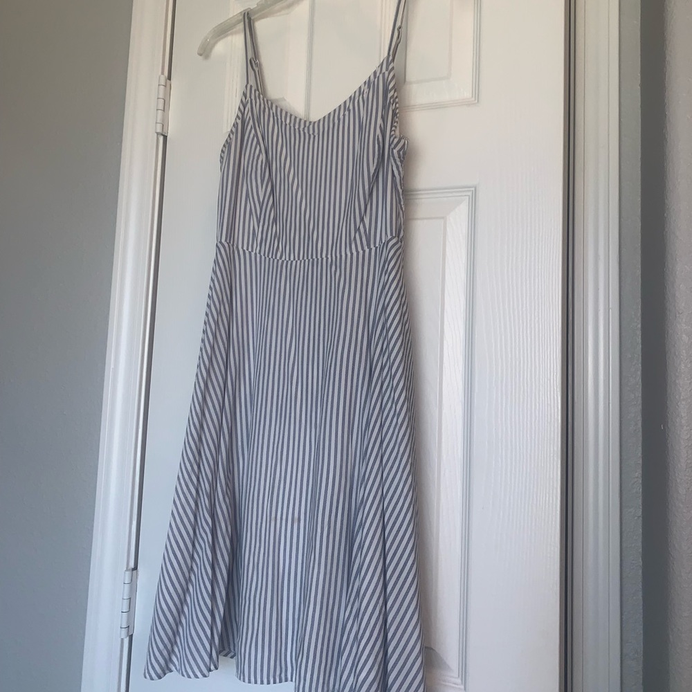 Blue/white striped dress